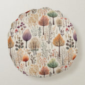 Personalized Woodland Cozy Cabin Rundes Kissen (Rückseite)