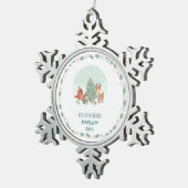Personalized Woodland Friends Schneeflocken Zinn-Ornament (Rechts)