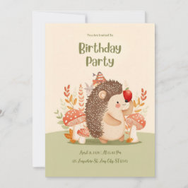 Personalized Woodland Hedgehog Birthday Invitation Einladung