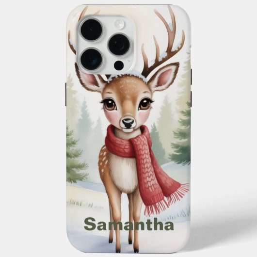Personalized Woodland Winter, Farmhouse Xmas,      Case-Mate iPhone Hülle (Rückseite)