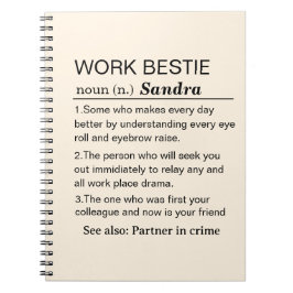 Personalized Work Bestie Definition Notizblock