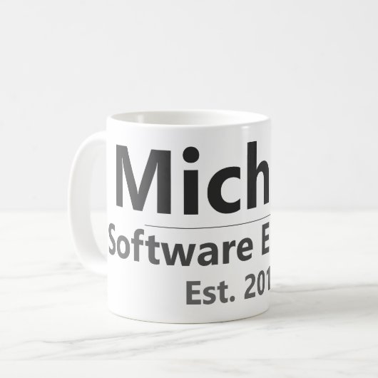 Personalized Work Mug – Custom Name & Job Title Gi Kaffeetasse (Vorderseite Links)