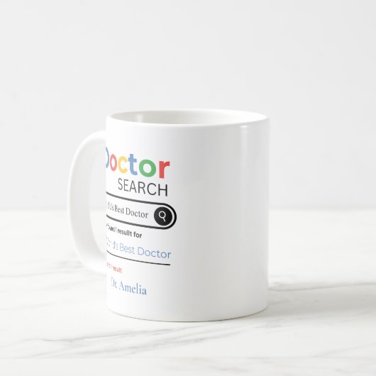 Personalized World’s Best Doctor Search Result Kaffeetasse (Vorderseite Links)