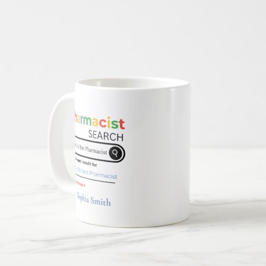 Personalized World’s Best Pharmacist Search Result Kaffeetasse (Vorderseite Links)
