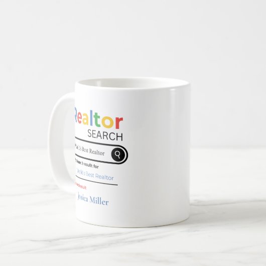 Personalized World’s Best Realtor Search Result Kaffeetasse (Vorderseite Links)