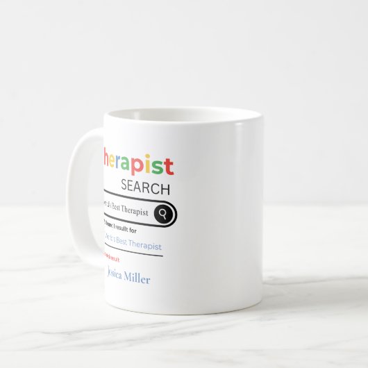Personalized World’s Best Therapist Search Result Kaffeetasse (Vorderseite Links)