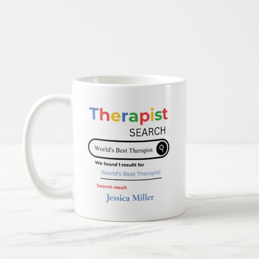 Personalized World’s Best Therapist Search Result Kaffeetasse (Links)