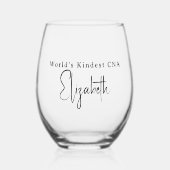 Personalized “World’s Kindest CNA” Weinglas Ohne Stiel (Vorderseite)