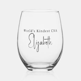 Personalized “World’s Kindest CNA” Weinglas Ohne Stiel
