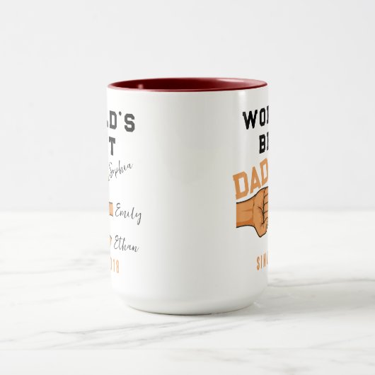 Personalized WORLD'S BEST Dad | Father’s Day Tasse (Zentrum)