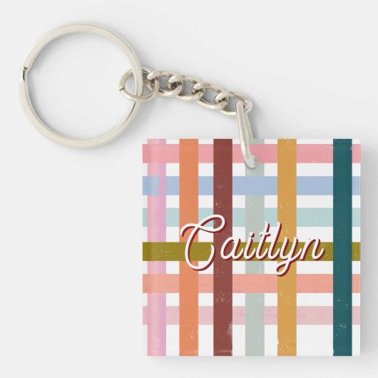 Personalized Woven Roller Stripes Schlüsselanhänger (Vorderseite)