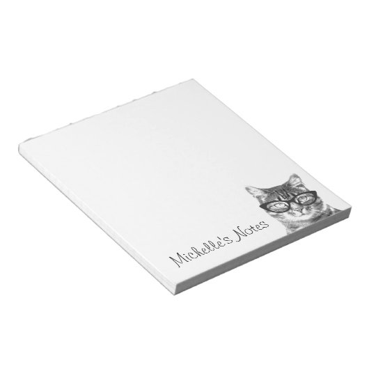 Personalized writing notepads for cat lover notizblock (angewinkelt)