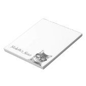 Personalized writing notepads for cat lover notizblock (Rotiert)