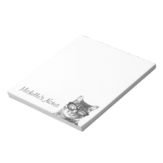 Personalized writing notepads for cat lover notizblock (Rotiert)