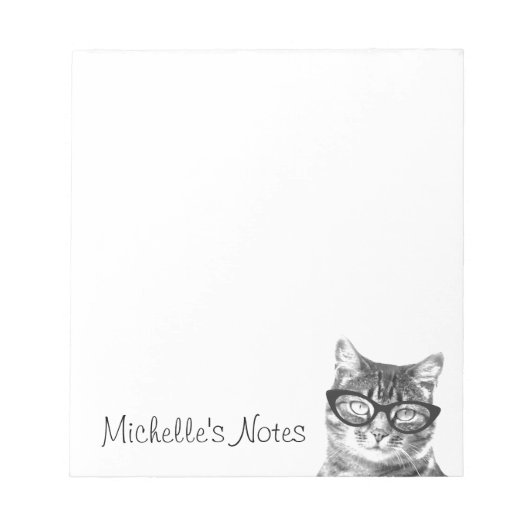 Personalized writing notepads for cat lover notizblock (Vorderseite)