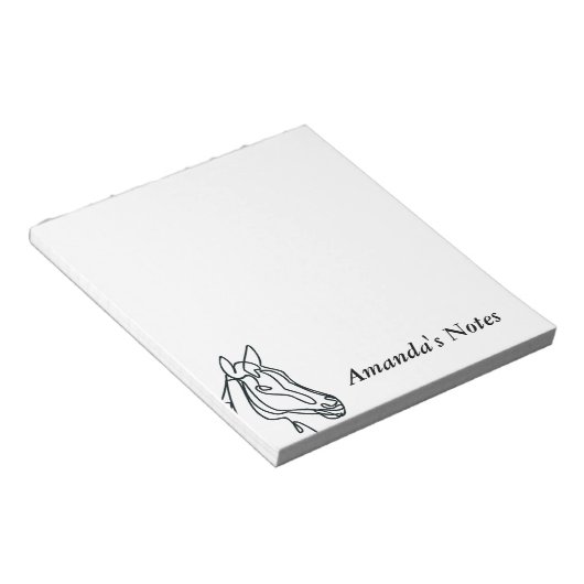 Personalized writing notepads for horse lover notizblock (angewinkelt)