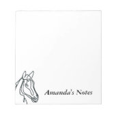 Personalized writing notepads for horse lover notizblock (Vorderseite)