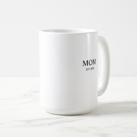 Personalized Year Established Minimalist Mom Kaffeetasse (VorderseiteRechts)
