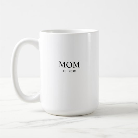Personalized Year Established Minimalist Mom Kaffeetasse (Links)