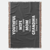Personalized Year Youthful Wife Mom Grandma,  Decke (Vorderseite Vertikal)