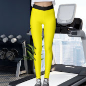 Personalized Yellow And Black Stripes Custom Made Leggings