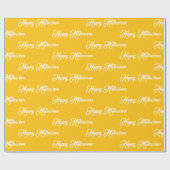 Personalized yellow and white Happy Halloween Geschenkpapier (Flach)
