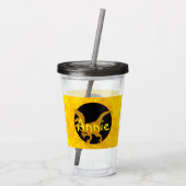 Personalized Yellow Dinosaur Hide Acryltrinkbecher (Rückseite)