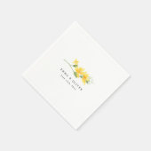 Personalized Yellow Floral Rose Wedding Napkins Serviette (Ecke)