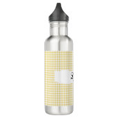 Personalized Yellow Gingham Pattern & Custom Name Edelstahlflasche (Links)
