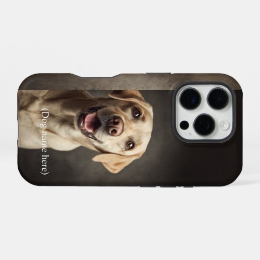 Personalized Yellow Lab Portrait iPhone Hülle (Rückseite (Horizontal))