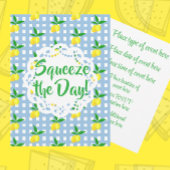 Personalized Yellow Lemons Blue White Postkarte