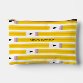 Personalized Yellow Pencil Zubehörtasche