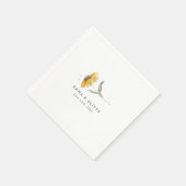Personalized Yellow Wildflower Sunflower Wedding Serviette (Ecke)