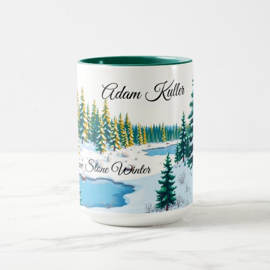 Personalized Yellowstone Winter Scene Coffee Tasse (Zentrum)