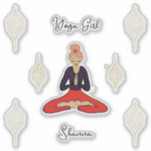Personalized Yoga Girl Aufkleber (Vorderseite)