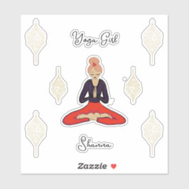 Personalized Yoga Girl Aufkleber