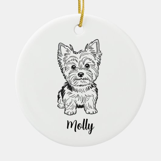 Personalized Yorkie Dog Christmas Keramik Ornament (Vorne)