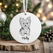 Personalized Yorkie Dog Christmas Keramik Ornament