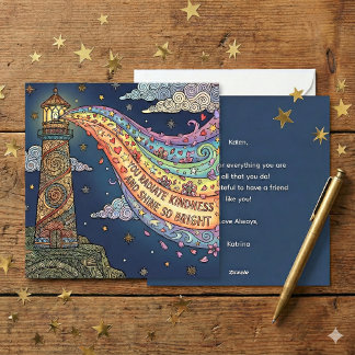 Personalized You Radiate Kindness Empowering Card Feiertagskarte