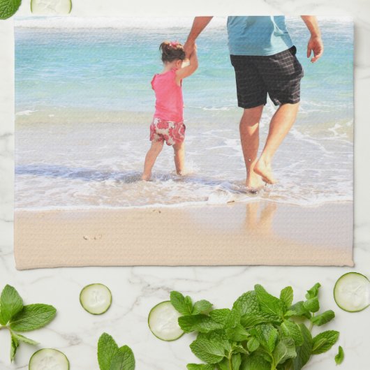 Personalized Your Photo Kitchen Towel Custom Text Geschirrtuch (Gefaltet)