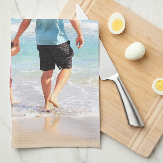 Personalized Your Photo Kitchen Towel Custom Text Geschirrtuch (Viertel Falte)