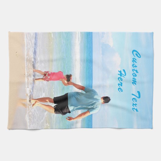 Personalized Your Photo Kitchen Towel Custom Text Geschirrtuch (Horizontal)