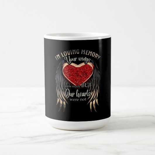 Personalized Your Wings Were Ready But Our Hearts Kaffeetasse (Mittel)