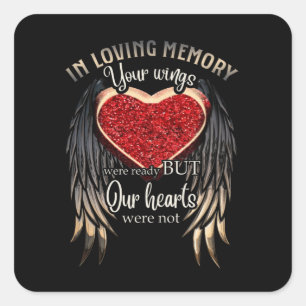 Personalized Your Wings Were Ready But Our Hearts Quadratischer Aufkleber