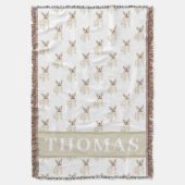 PersonalizedFranzösisch (Fawn Tan Cream) Decke (Vorderseite Vertikal)