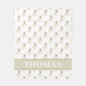 PersonalizedFranzösisch (Fawn Tan Cream) Fleecedecke (Vorderseite)