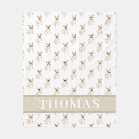 PersonalizedFranzösisch (Fawn Tan Cream) Fleecedecke (Vorderseite)