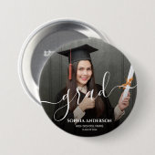 personalizedGraduate Simple Modern Script Classic Button (Vorne & Hinten)