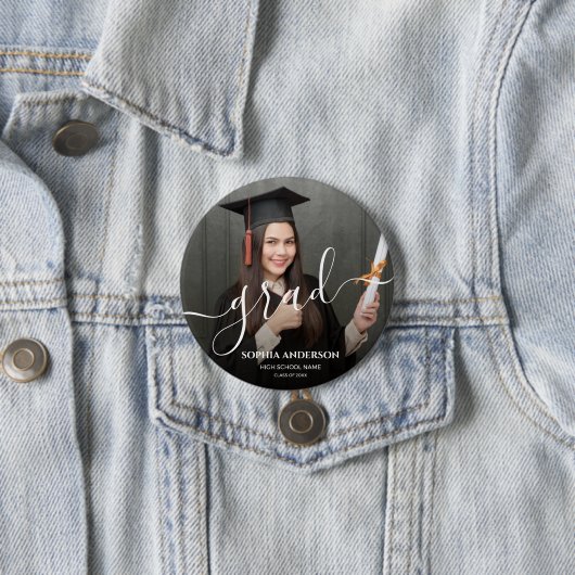 personalizedGraduate Simple Modern Script Classic Button (Beispiel)