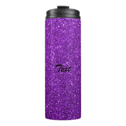 PersonalizedPurple Glitzer Individuelle Name Thermosbecher (Vorderseite)